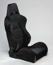 Asiento deportivo Baquet Eco negro PVC + rojo izquierdo