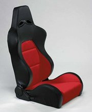 Asiento deportivo Baquet Eco negro/rojo PVC izquierdo